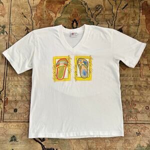 Vintage 90s Surf Beach t-shit Sz L Single-stitch